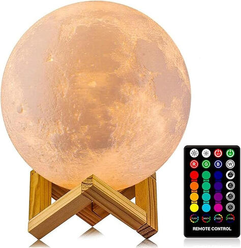LOGROTATE Moon Lamp- Turn any space into a cozy evening with the soft glow of this 3d printed moon.